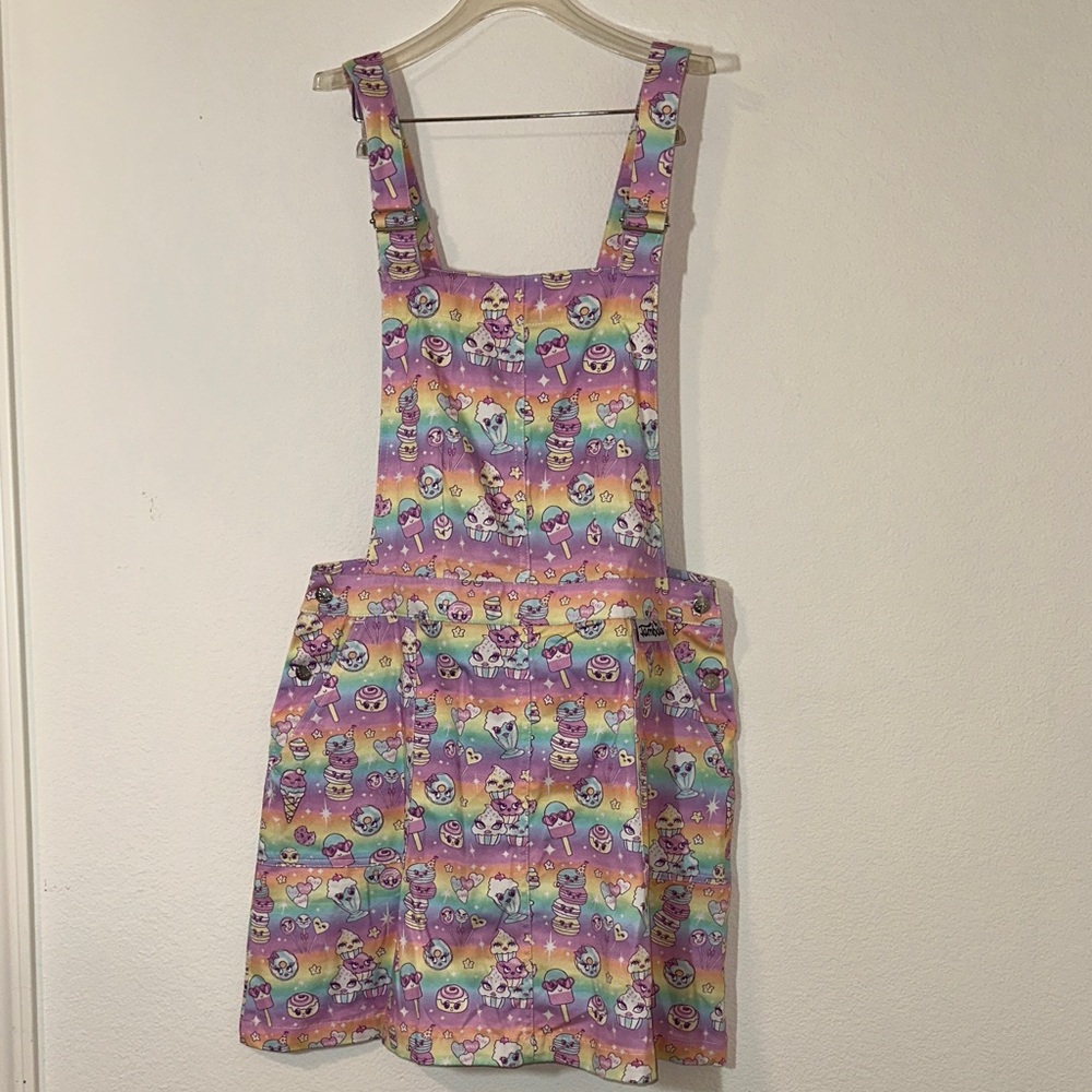 Jambats Rainbow Kawaii Print Overall Dress‎ – Size 18, Cotton, Adjustable Straps